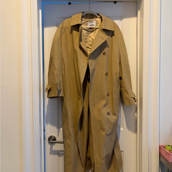 Zara Jackets & Blazers - Zara Long Trench Coat beige size S (fits S, M, L)